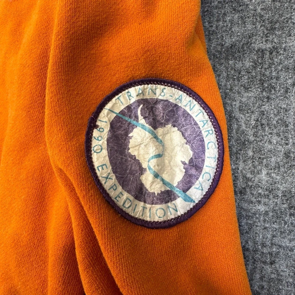 The North Face Trans-Antarctica Expedition 1990 Full Zip Hoodie Mens XL Orange